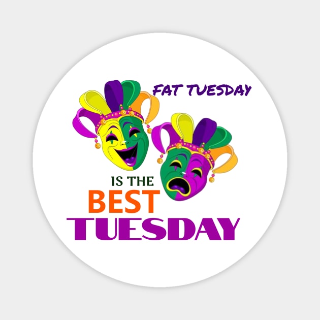 Mardi Gras Fat Tuesday Colorful Magnet by Mony Shop